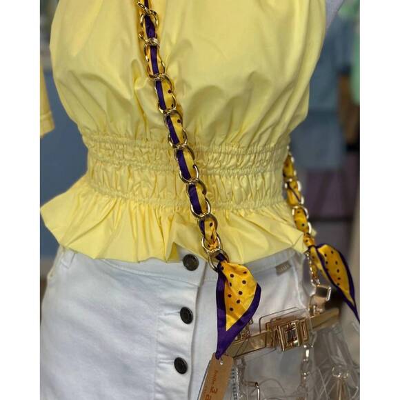 AMESLAYNE Accessories - NEW AMESLAYNE women's lsu chain gameday purse strap in yellow/purple